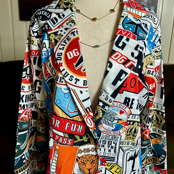 Charlie Charlie Charlotte • Large • Graffiti Travel Print • Multi-Colors Blazer - Picture 5 of 16